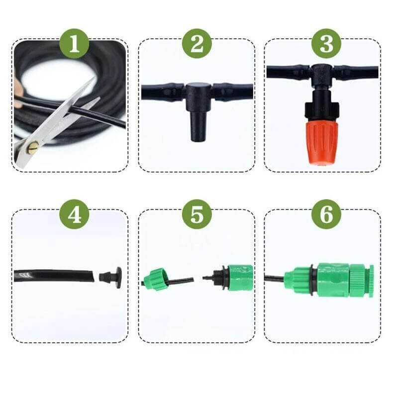Automatic Garden Watering Kit with Adjustable Nozzles