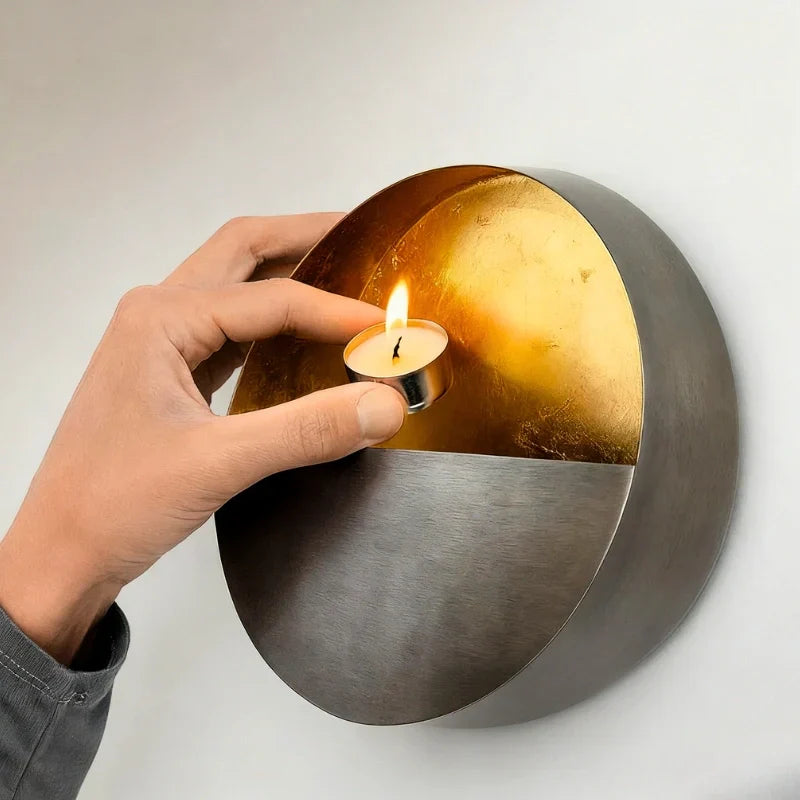 Simple Metal Candle Wall Sconce