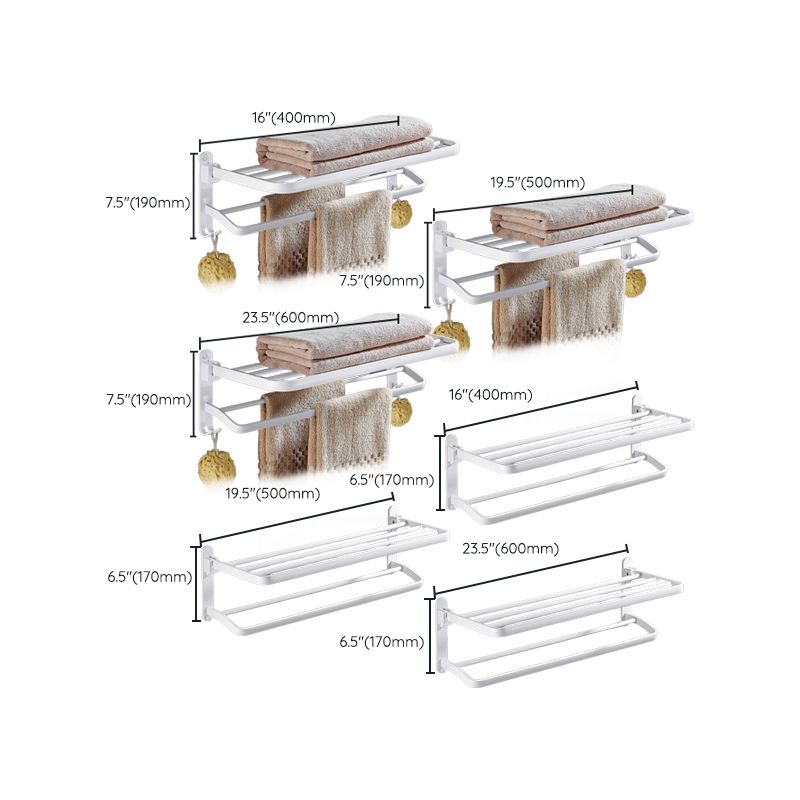 Stylish White Bathroom Towel Rack Accessory Set