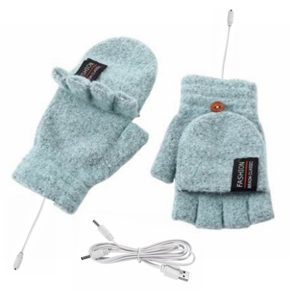 Warm Thermal Half Finger Gloves for Men Women