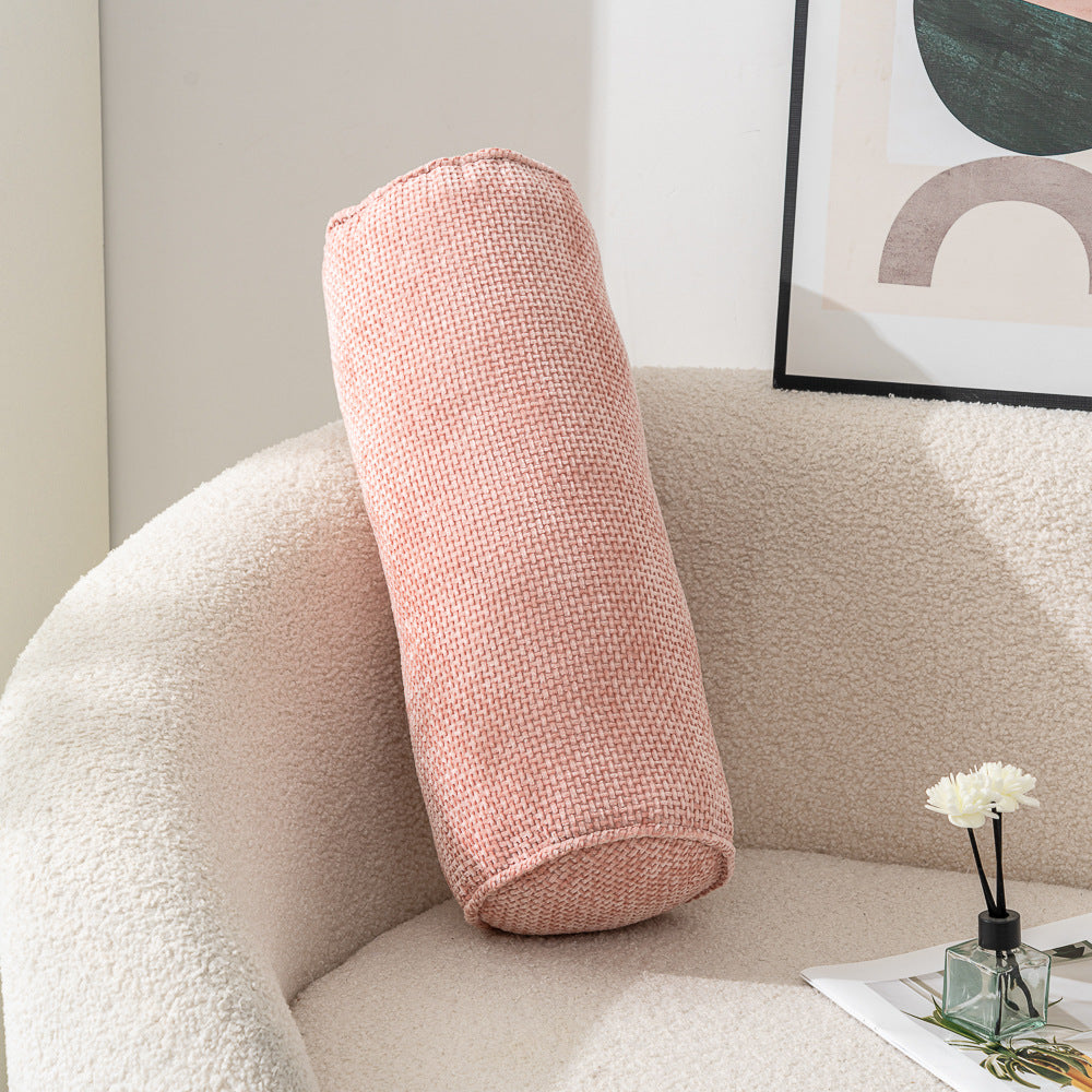 Soft Chenille Bolster Pillow for Neck Support