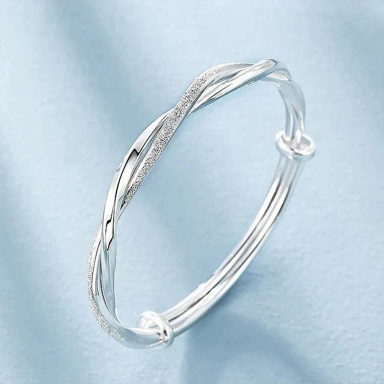 Simple Sterling Silver Twist Bangle
