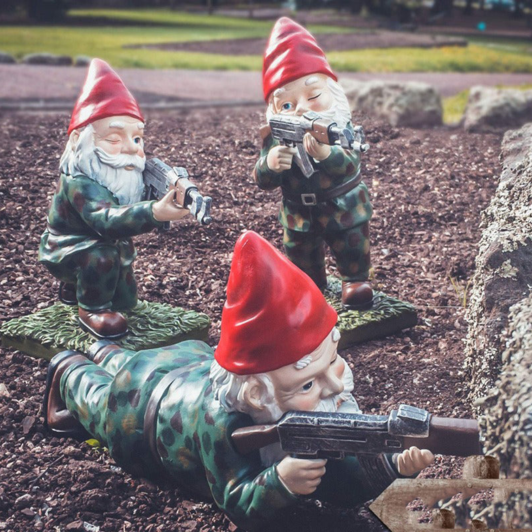 Tough Army Yard Gnome