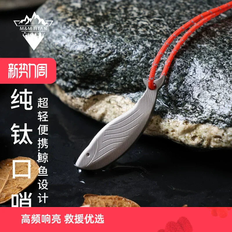 Compact Titanium Emergency Whistle Fish Shape