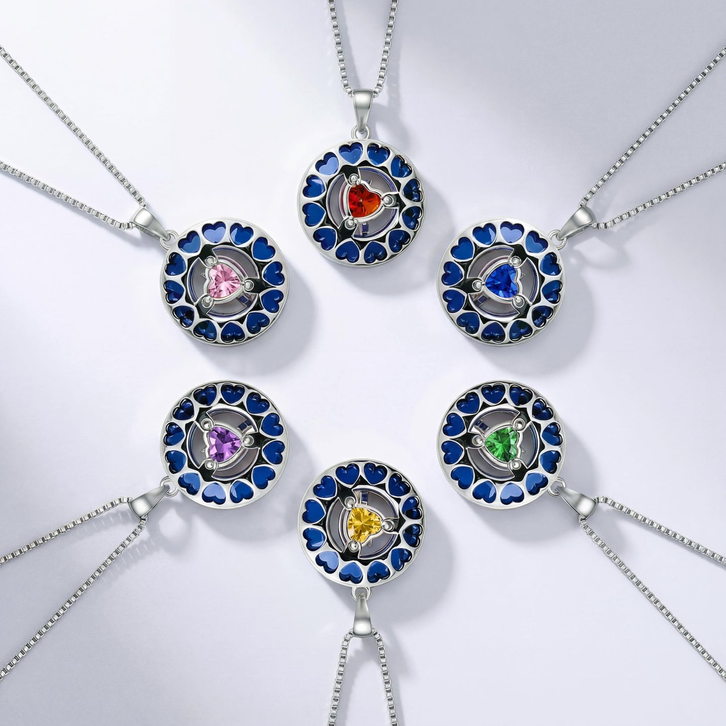Luxurious Gold Birthstone Moon Necklace