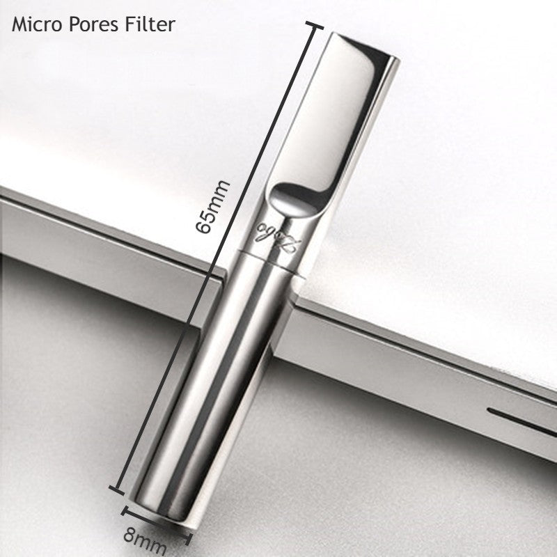 Compact Reusable Metal Cigarette Filter Case