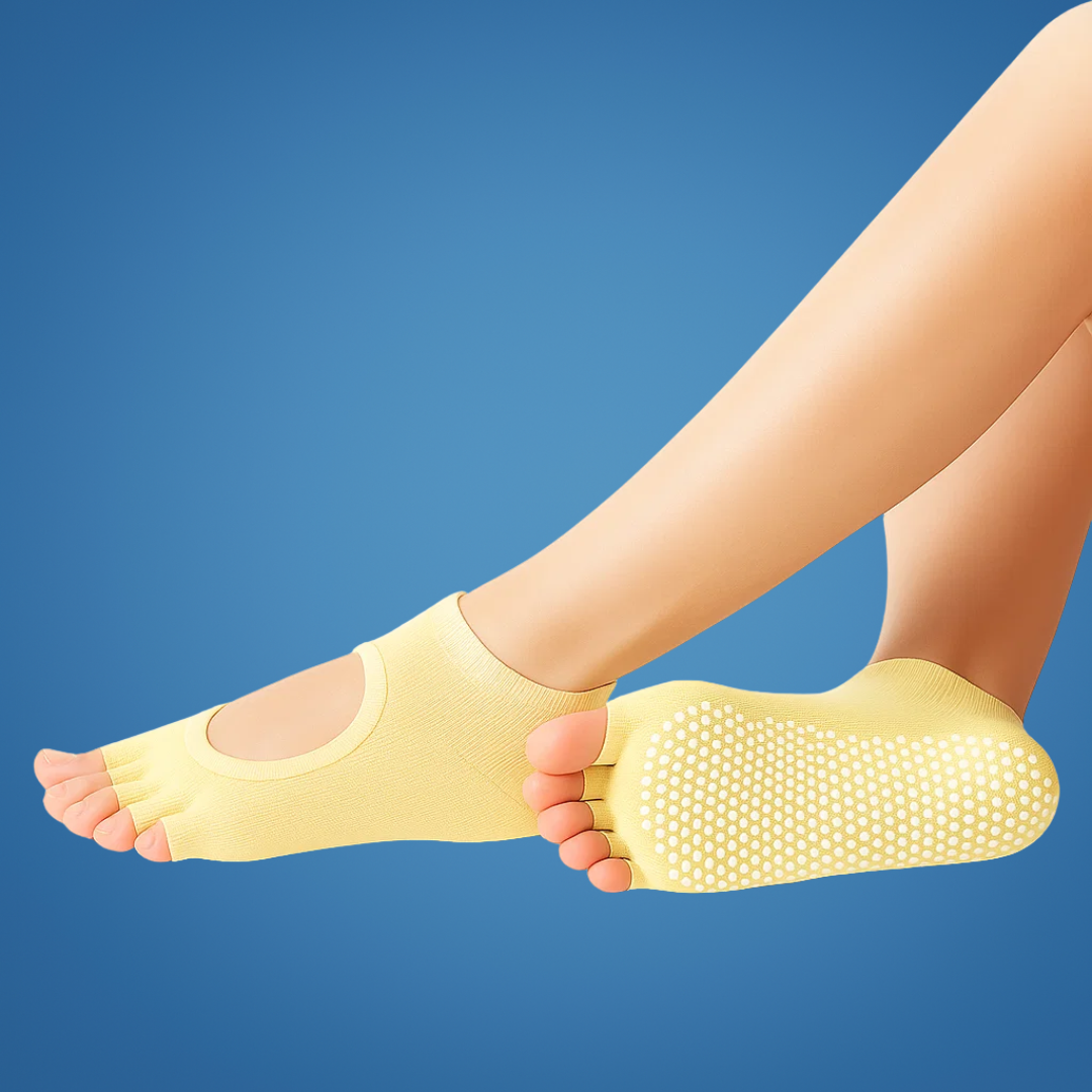 Women's Non Slip Yoga Socks - Breathable Grip Sole