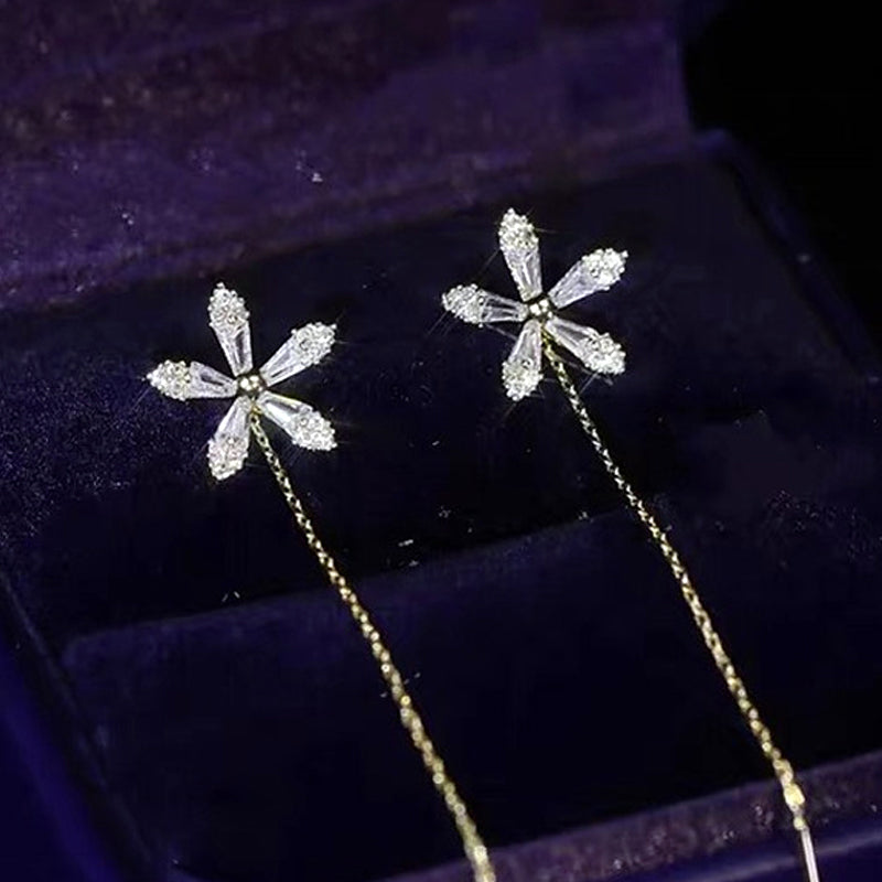 Sparkling Diamond Floral Stud Earrings