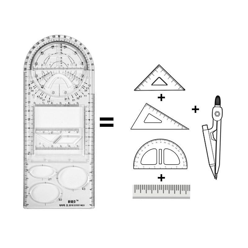 Practical 3-in-1 Math Ruler Set