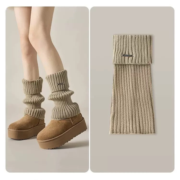 Colorful Layered Knit Crew Socks