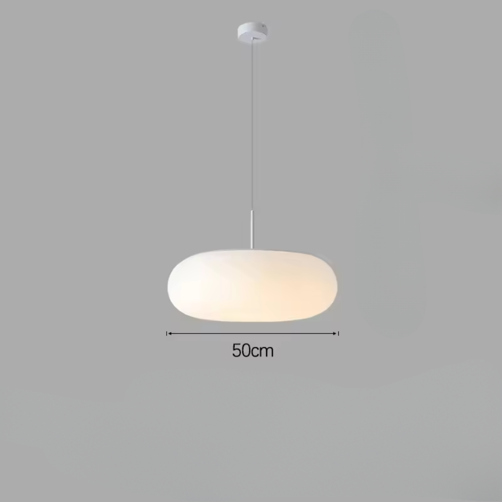 Stylish White Pendant Light with Soft LED Glow