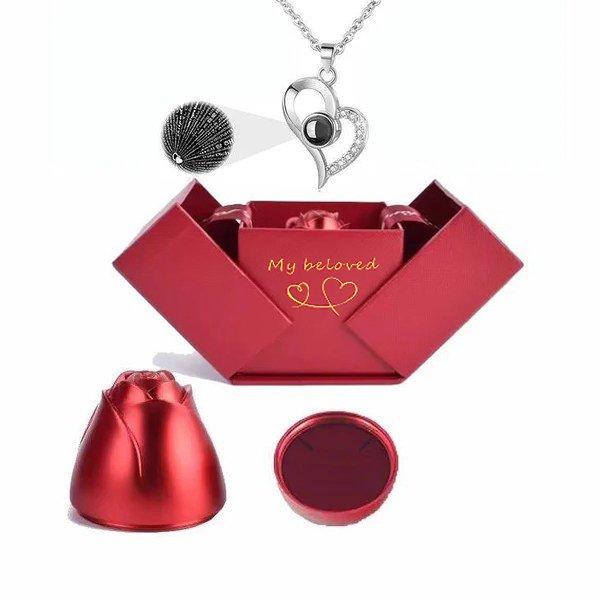 Romantic Heart Necklace with 100 Languages of Love