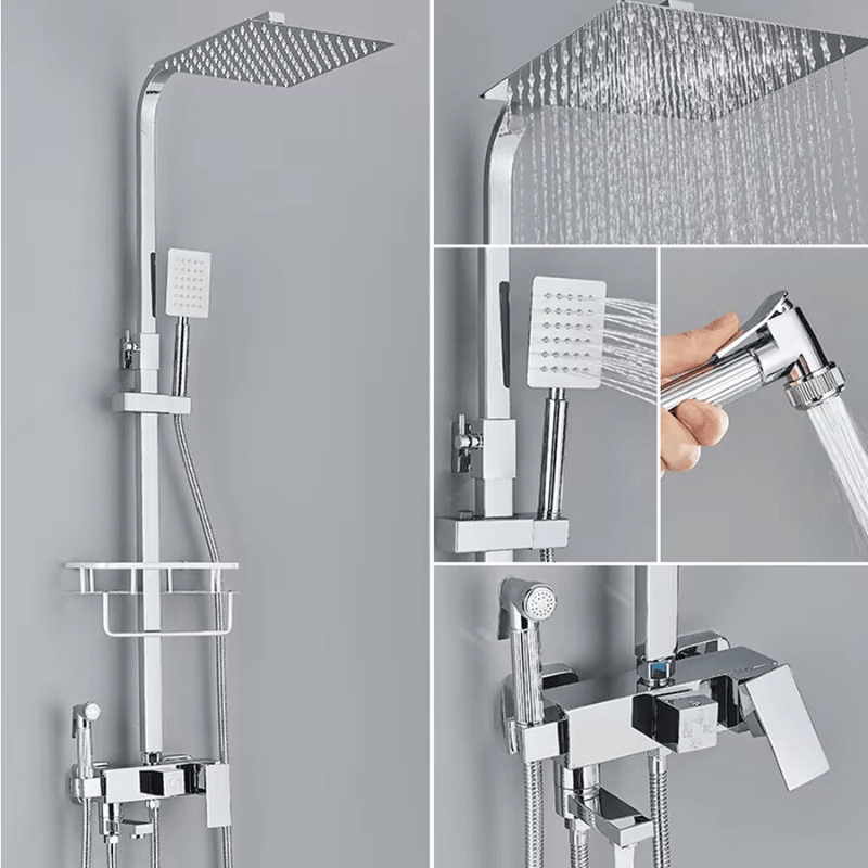 Premium Rain Shower Head Set with 4 Spray Modes
