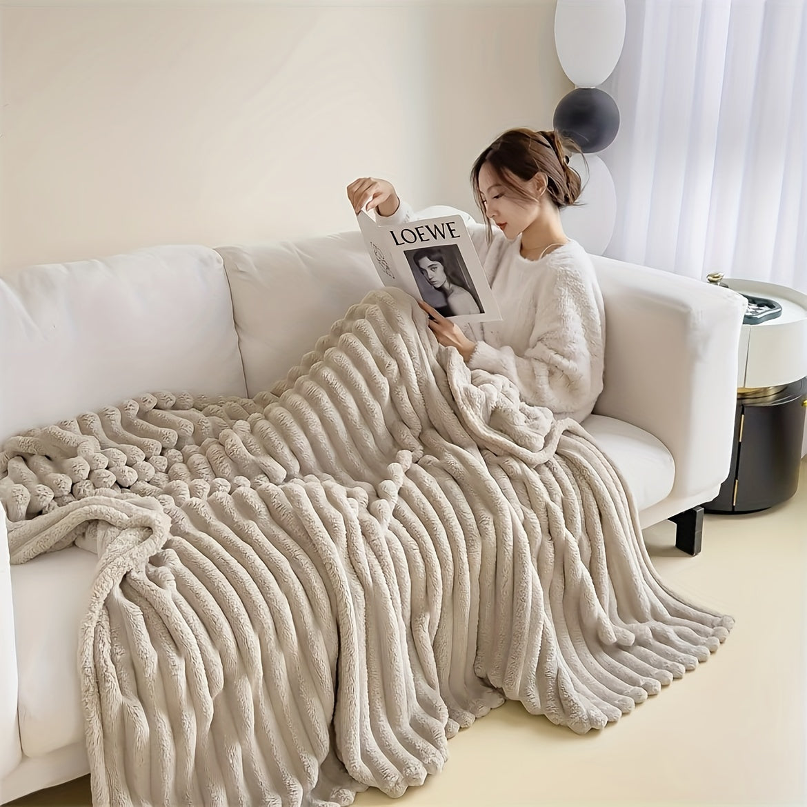 Soft Plush French Inspired Throw Blanket