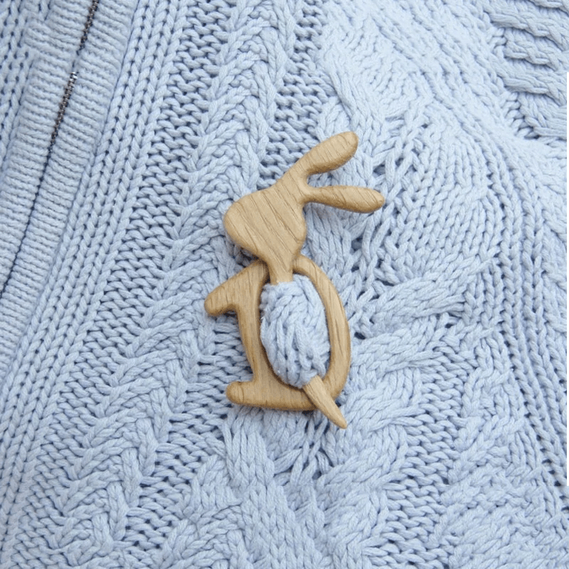Cute Wooden Animal Pin Badge