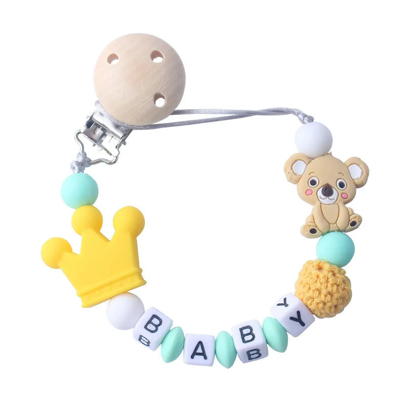 Cute Baby Pacifier Clip with Teddy Bear
