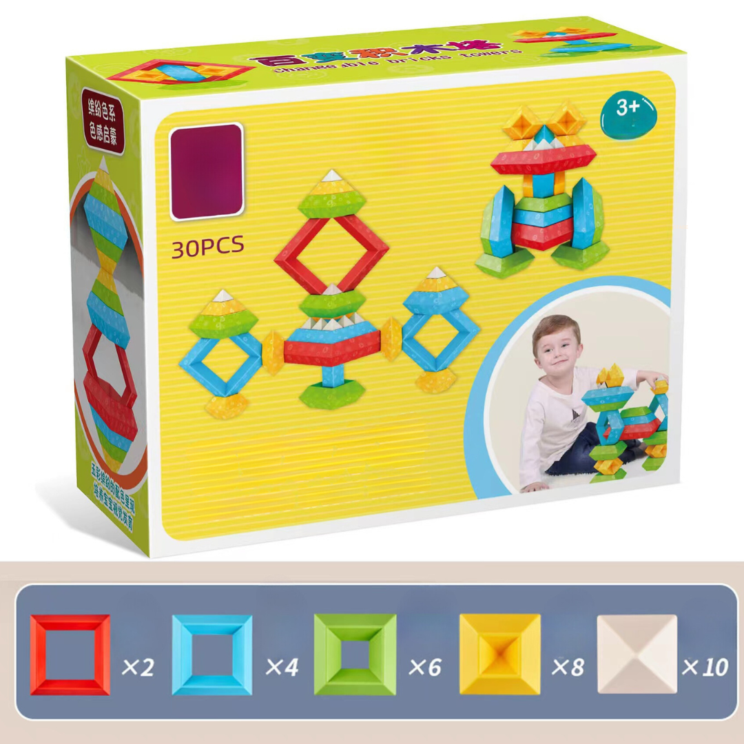 Colorful Kids Stacking Blocks