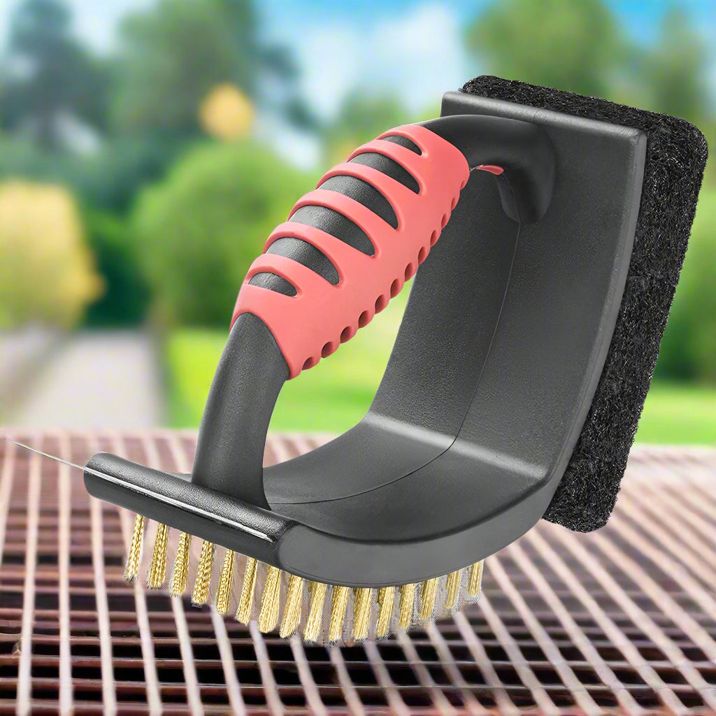 3 in 1 BBQ Brush with Heavy Duty Scraper - Befez