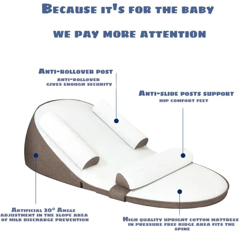 Soft Newborn Sleep Positioner Pillow for Baby Bed Safety