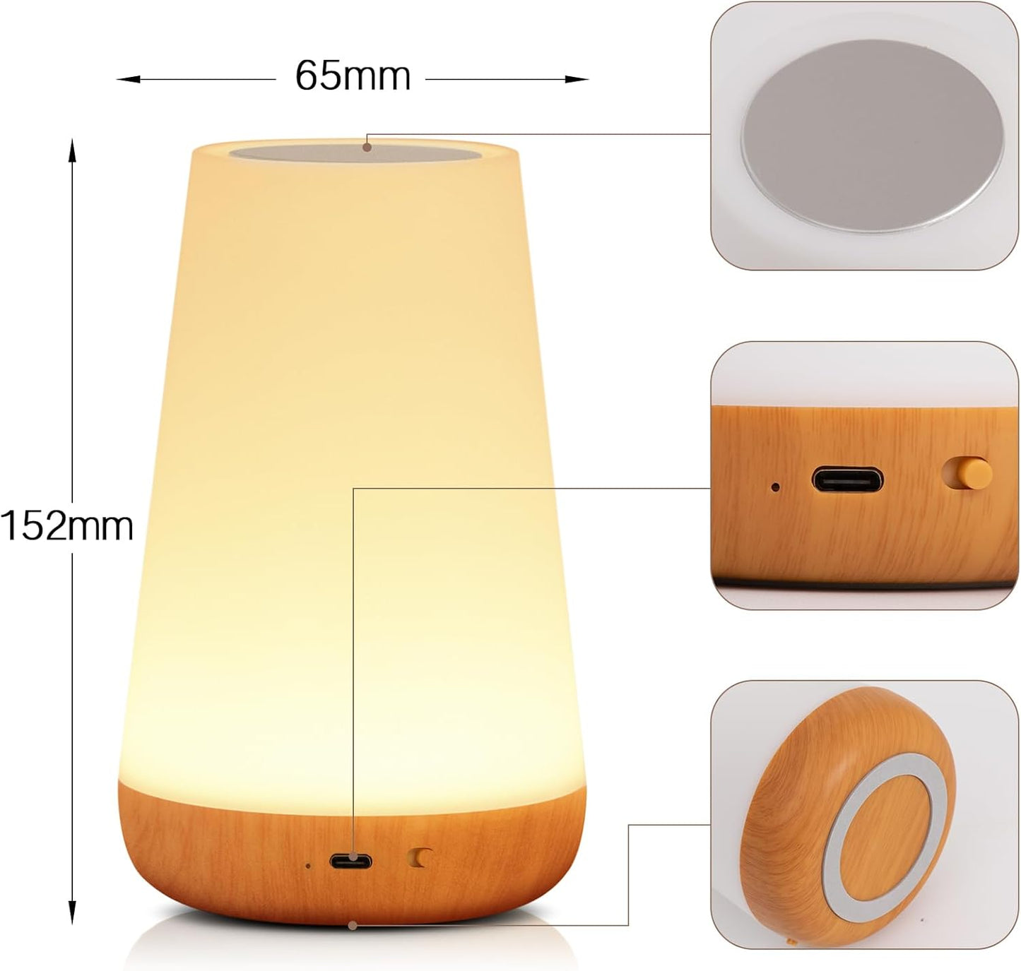 Colorful LED Touch Bedside Night Lamp