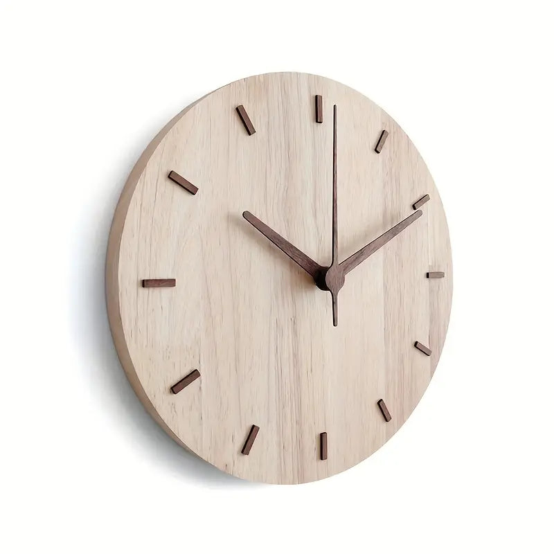 Simple Wooden Round Wall Clock