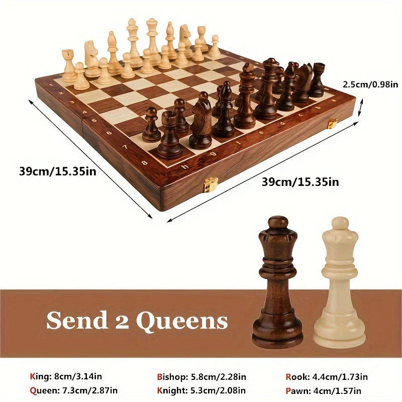 Classic Wood Chess Board Set for Tournament Play