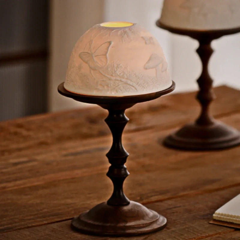Silent Flame Glass Candle Holder