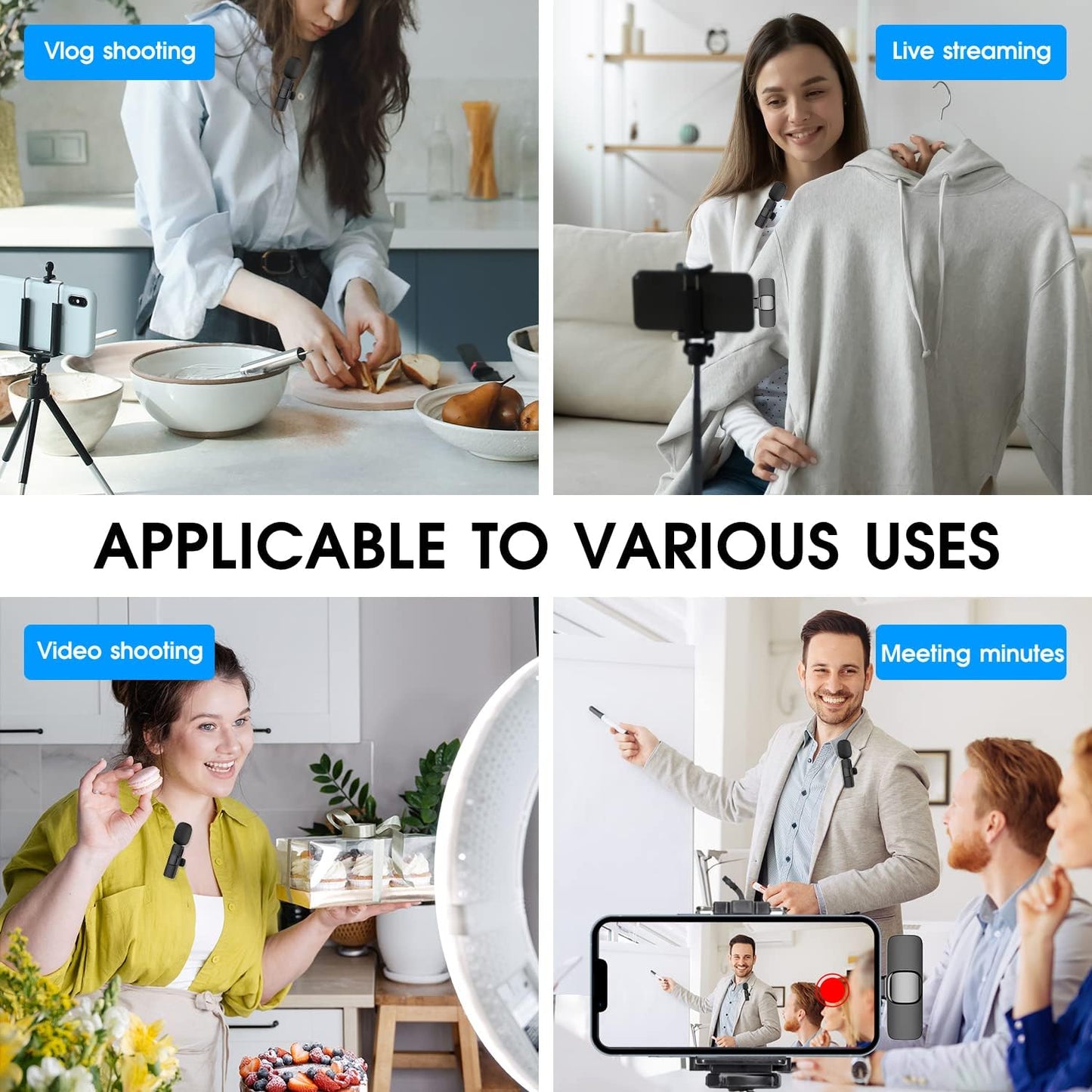 Compact Dual Wireless Mics for iPhone iPad