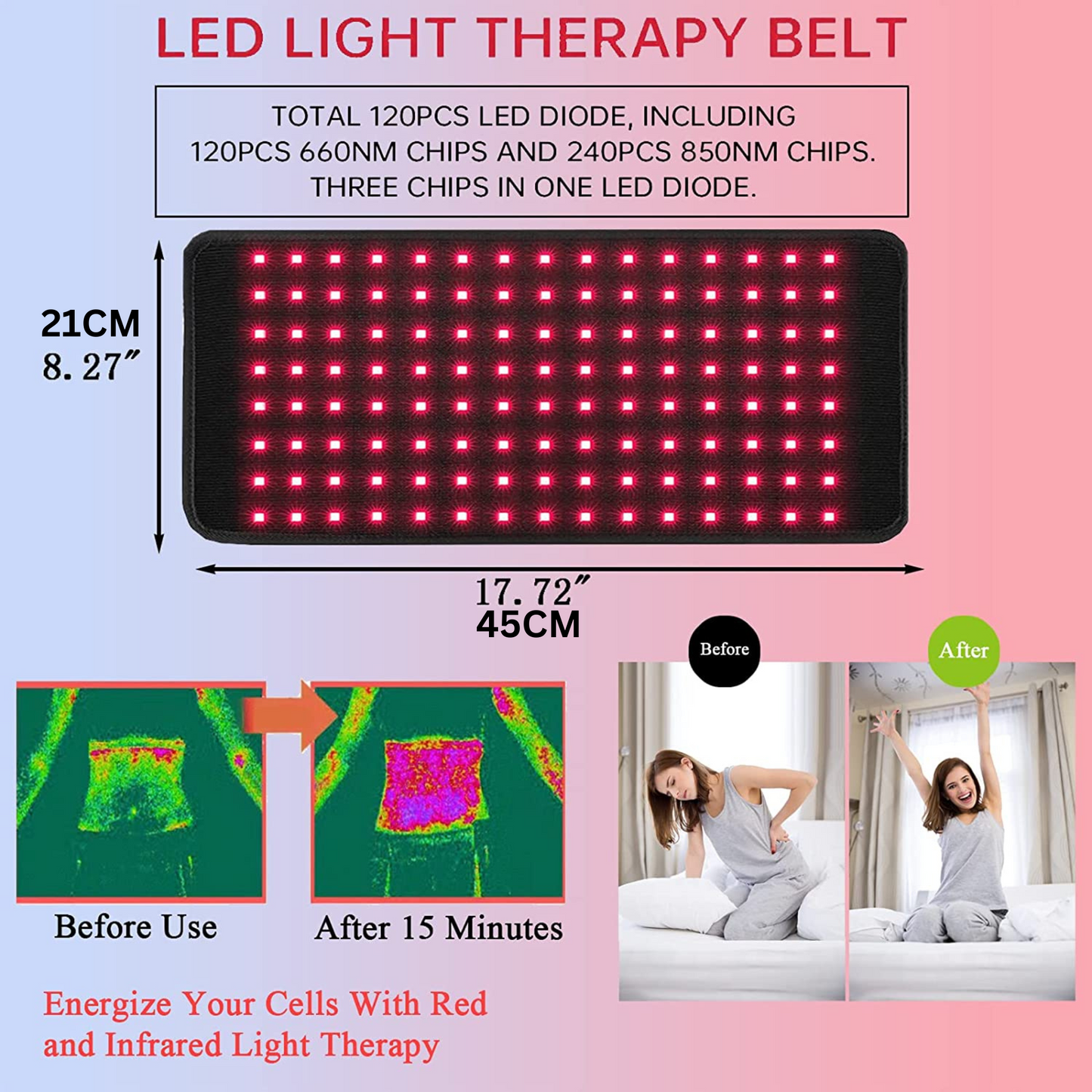 Professional At-Home Infrared Heat Therapy Pain Relief Belt