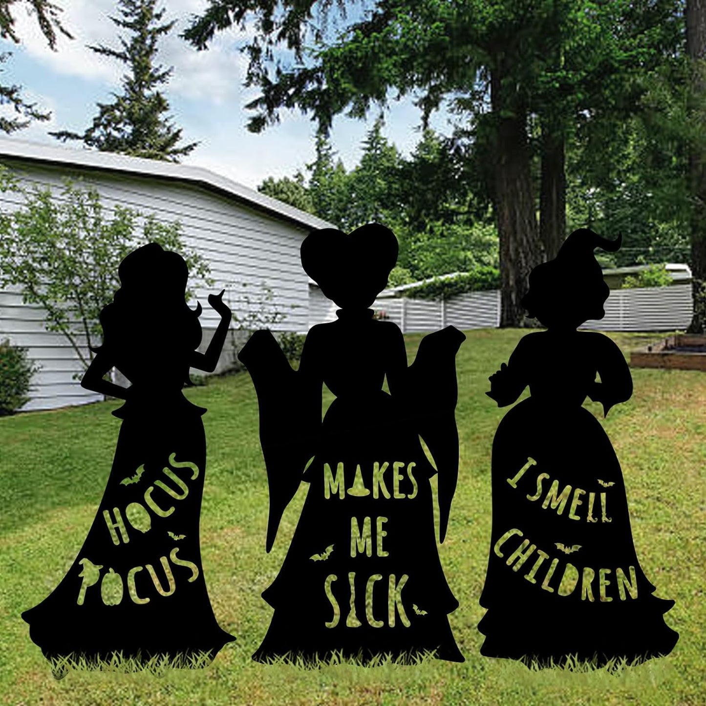 Spooky Witch Sisters Outdoor Halloween Decor Set