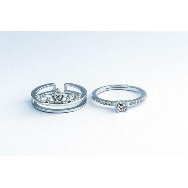 Luxury Double Stone Crown Ring