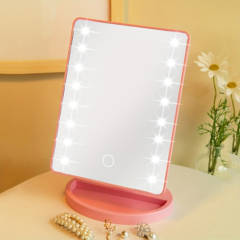Compact Travel Makeup Mirror with 16 LED Lights