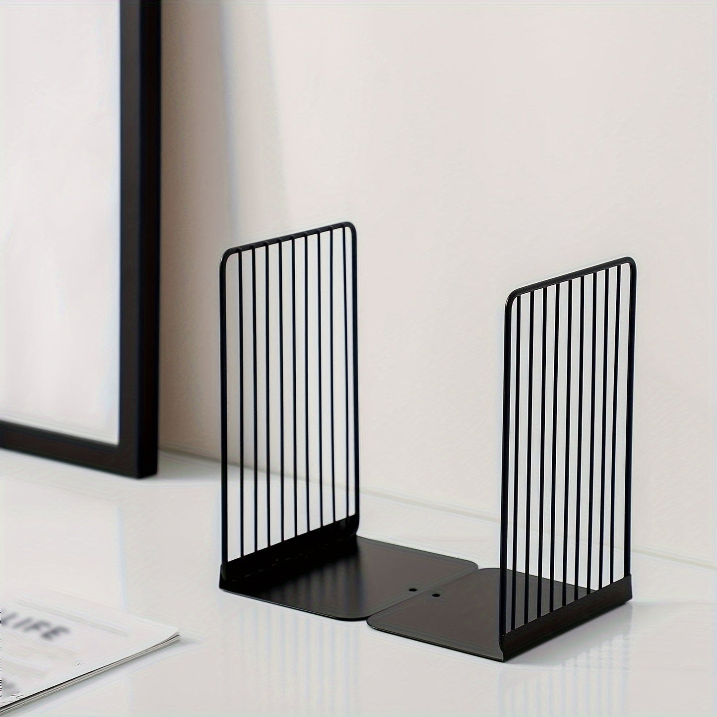 Sturdy Metal Book Ends for Home Office Desk