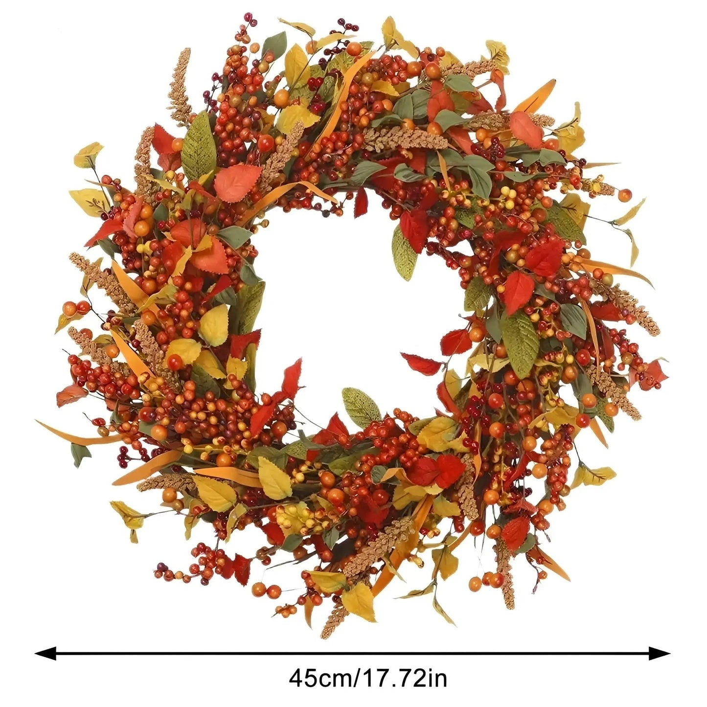 Warm Fall Wicker Door Wreath - Amber Leaf