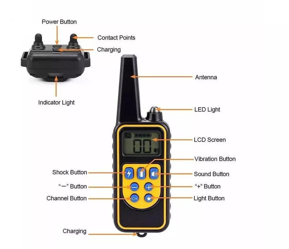 Long Range Waterproof Dog Trainer Collar Remote Control