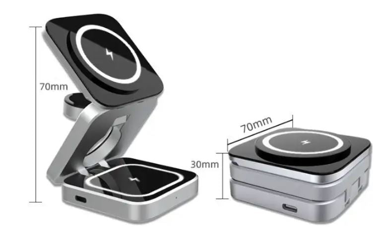 Compact 3-in-1 Foldable Phone Charging Dock