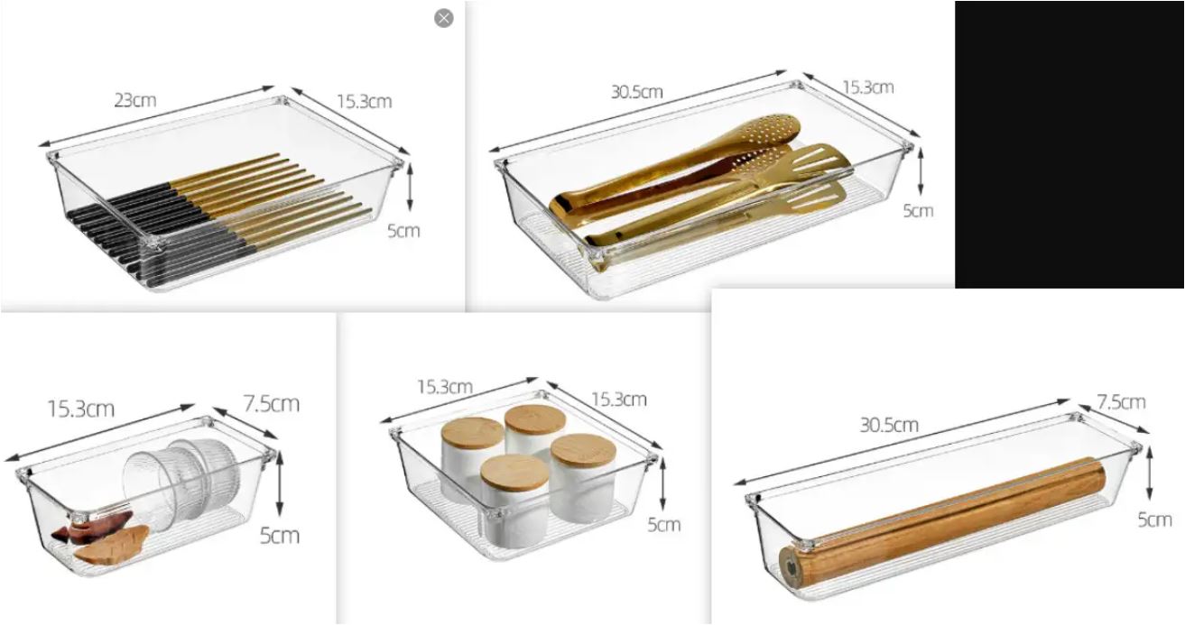 Space Saving Kitchen Utensil Drawer Organizer Tray