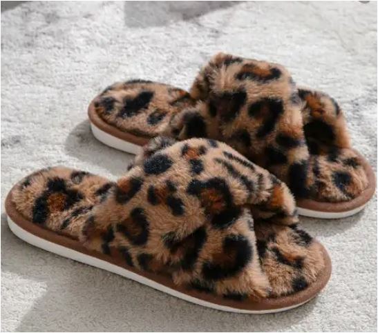 Cozy Fleece Lined Slippers with Cross Strap