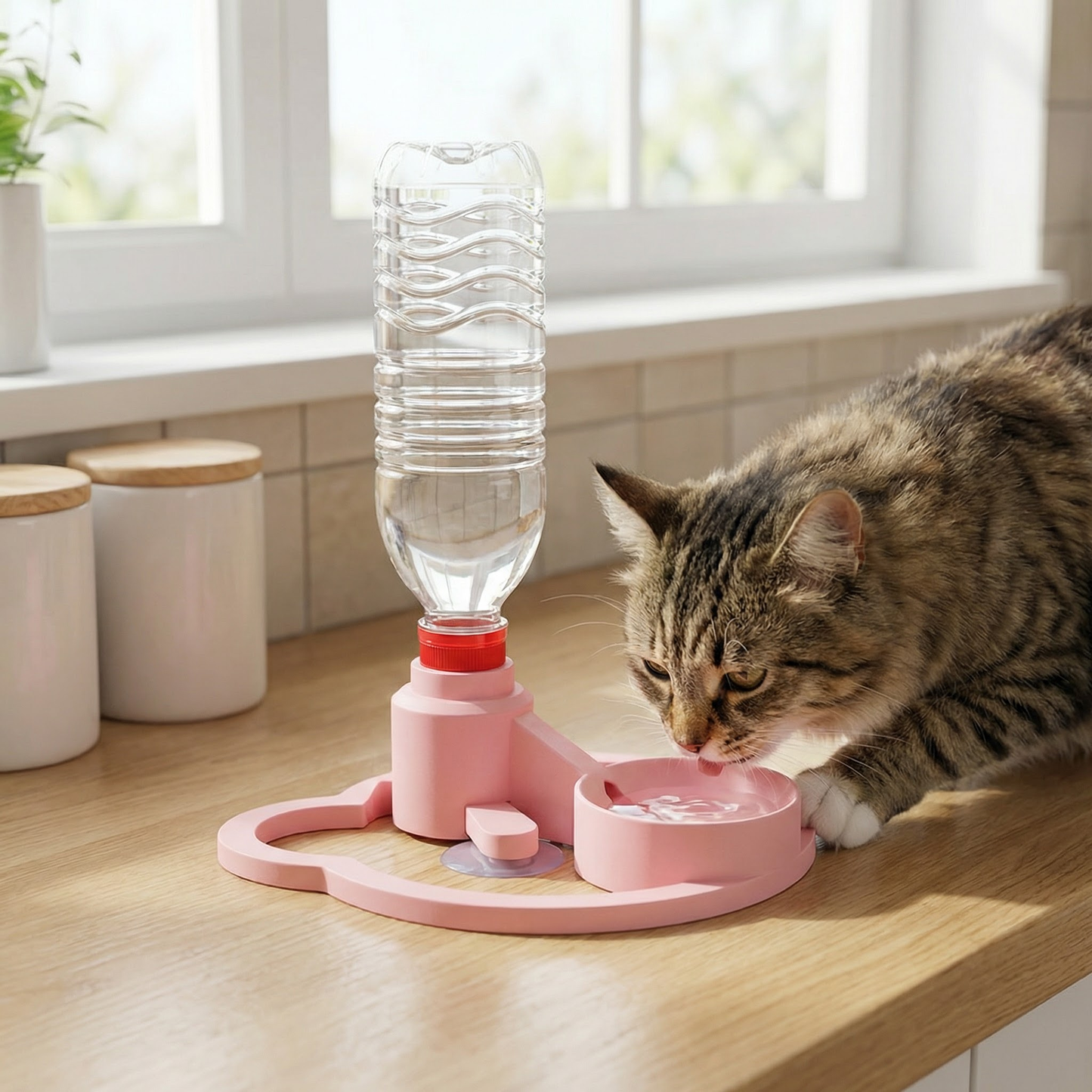 Easy Fill Pet Water Bowl - Portable & Leak Proof Dispenser
