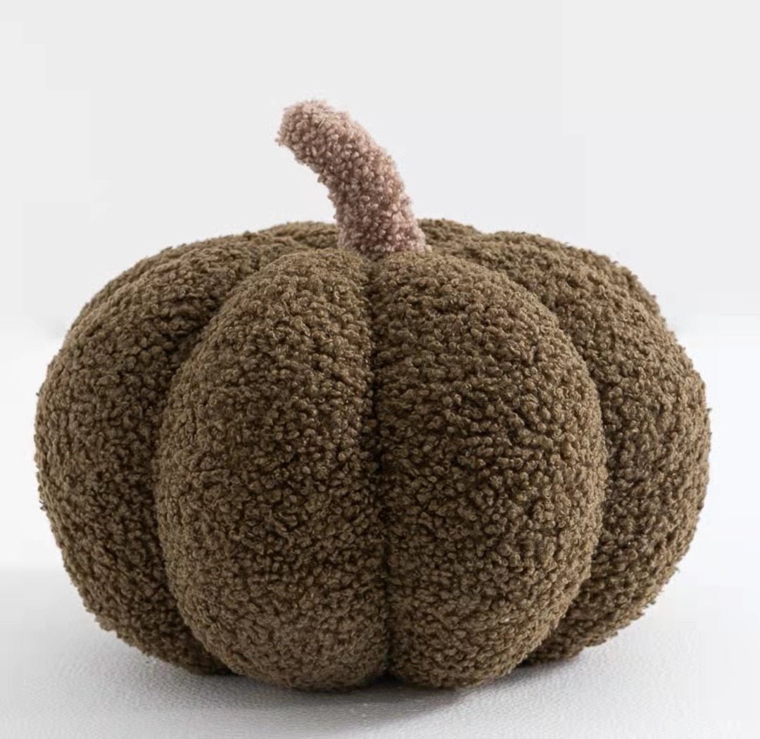 Plush Fall Pumpkin Throw Pillow