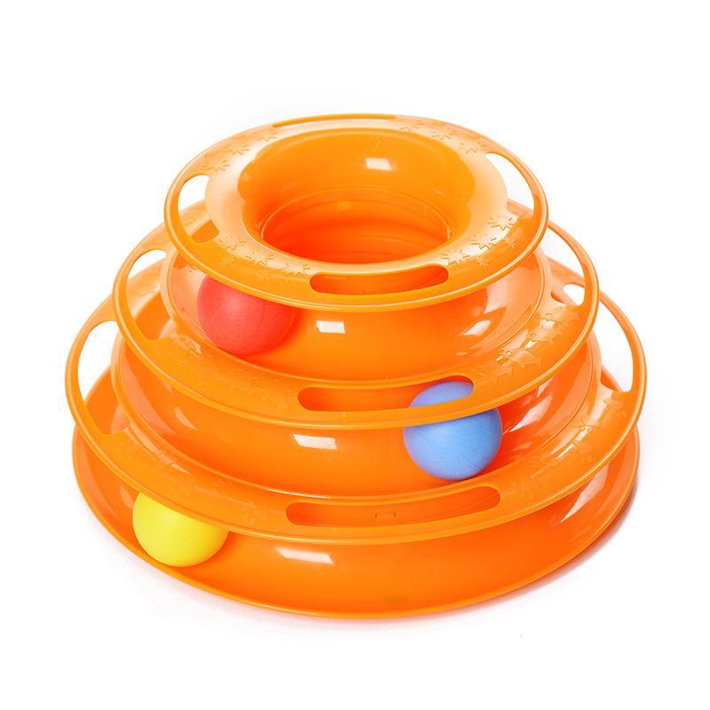 Colorful 3 Level Interactive Cat Tower Toy