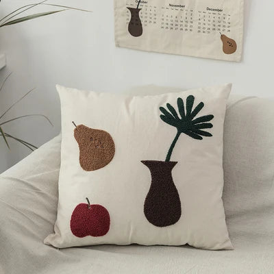 Colorful Floral Cat Cushion Cover