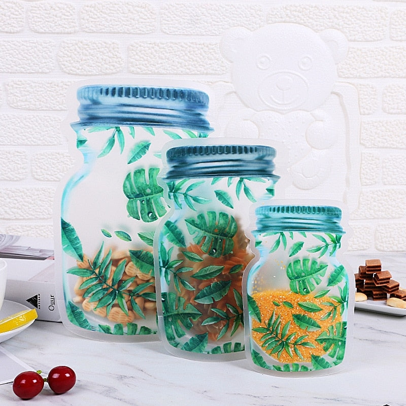 Clear Reusable Plastic Jar Storage Pouches