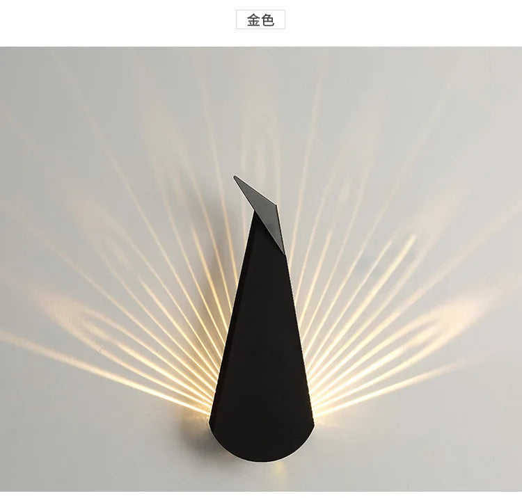 Stylish LED Accent Wall Light Peacock Design