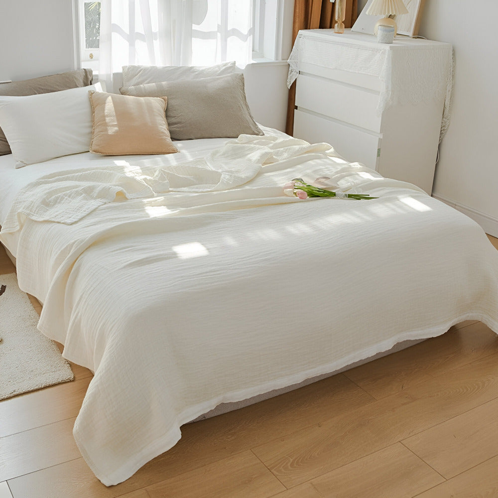 Lightweight Summer Throw Blanket Soft Cotton Layers