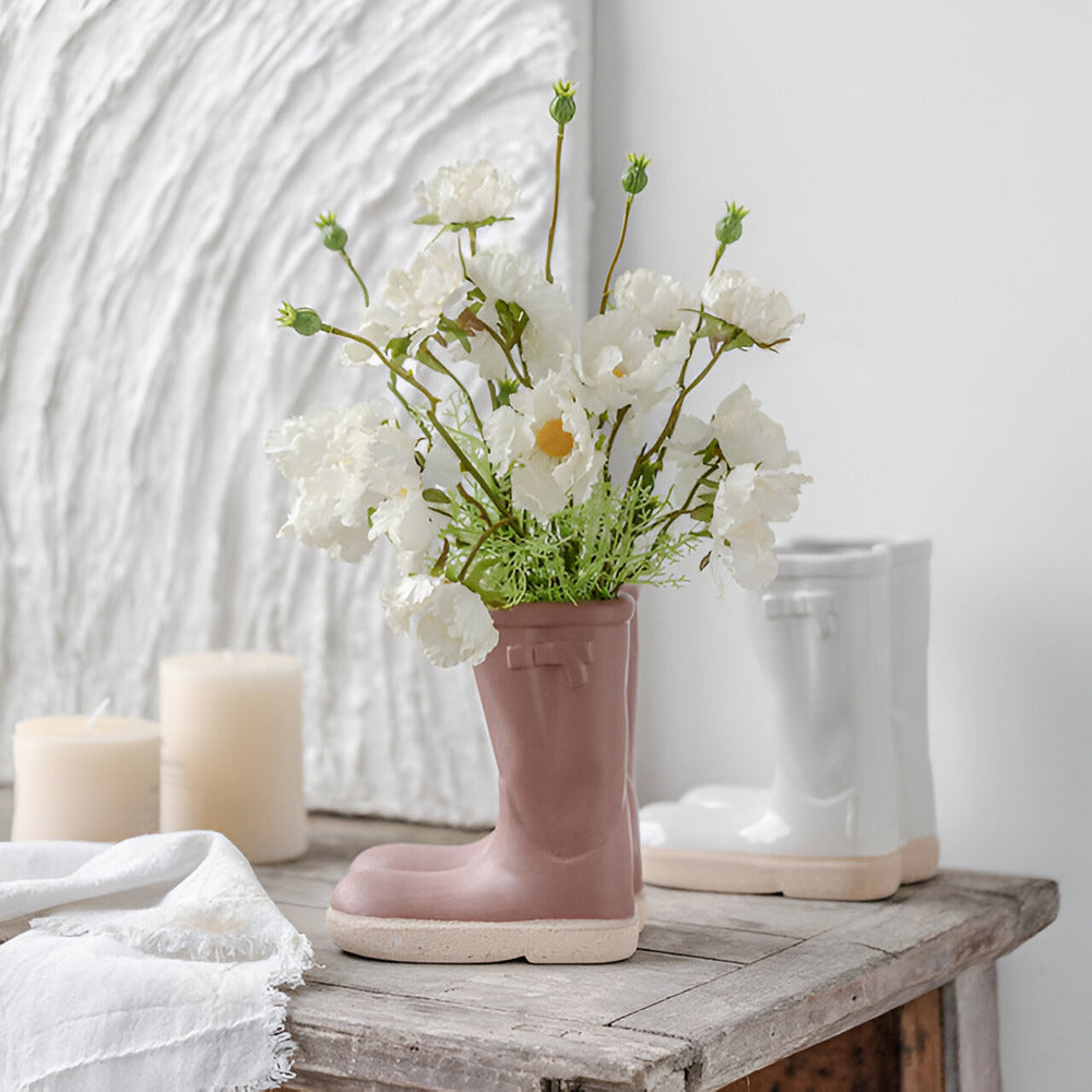 Unique Cowboy Boot Shaped Ceramic Vase