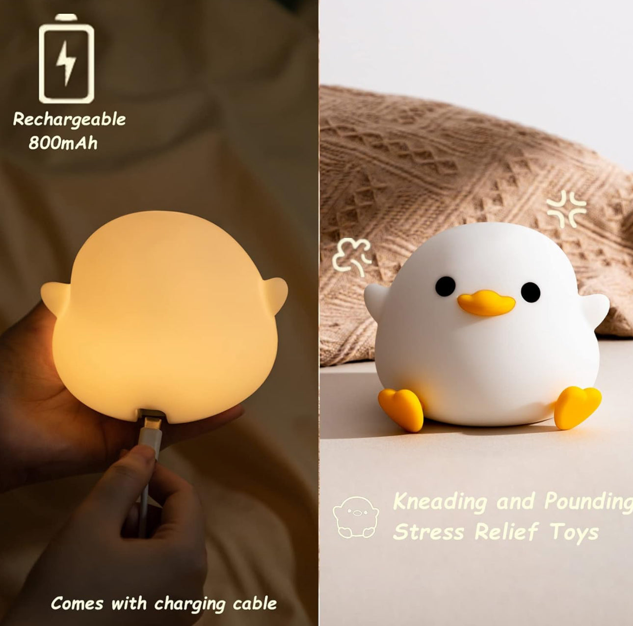 Cute Quacking LED Night Light Lamp