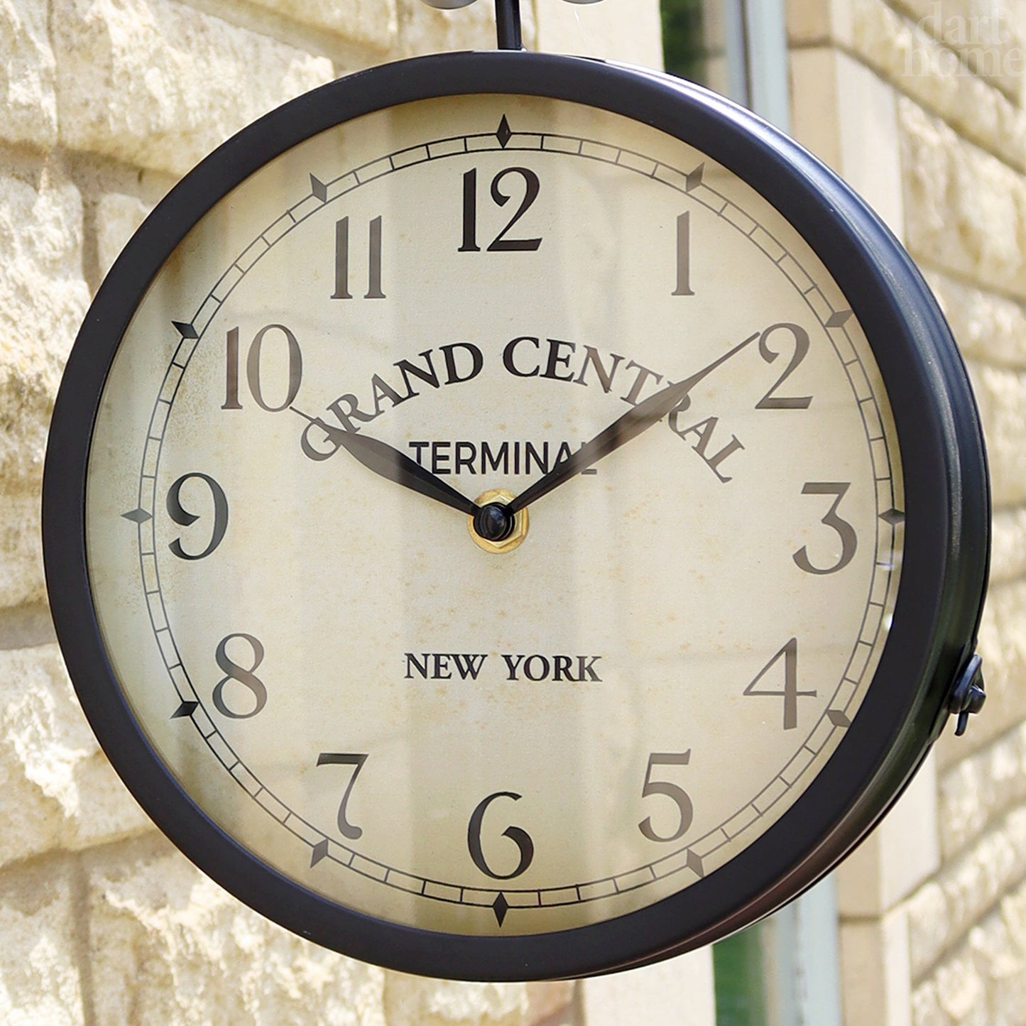 Large Black Double Faced Outdoor Station Clock