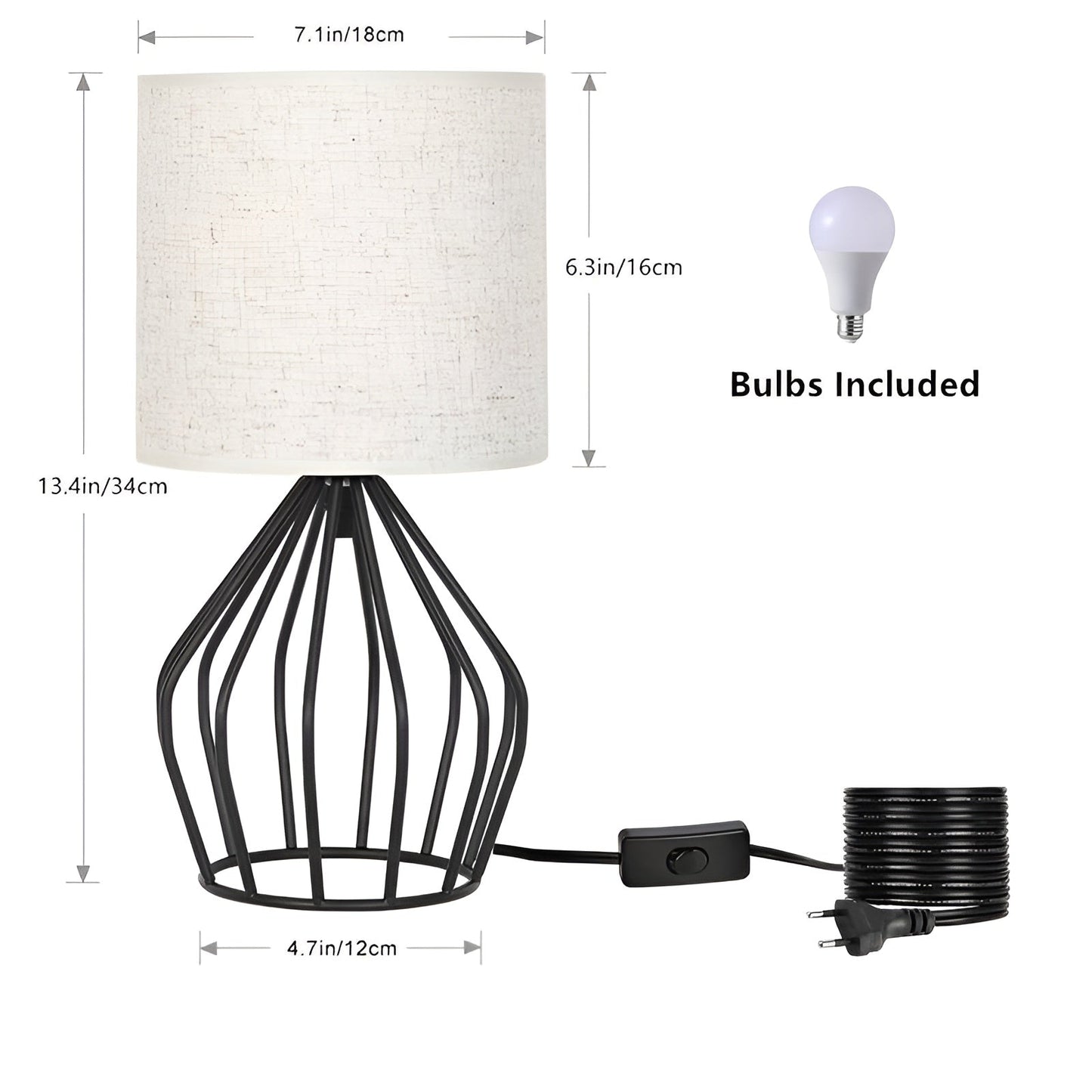 Stylish Table Lamp with Cream Shade and Iron Base