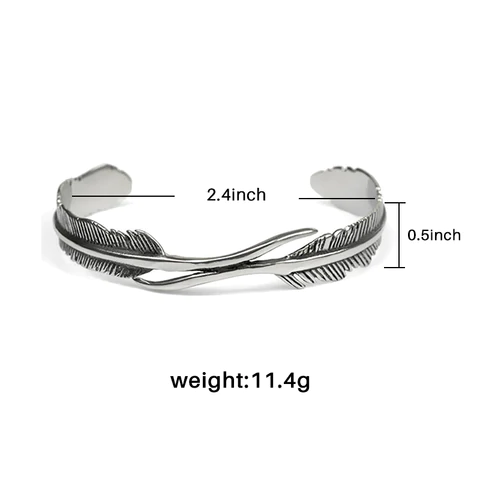 Simple Silver Feather Charm Bracelet